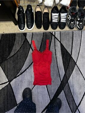Soho Girls Red Lace-Trim Camisole Tank
